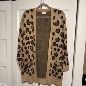 Pink Lily Leopard Cardigan